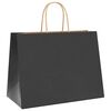 vidaXL Sacs en papier 50 pcs avec poign&eacute;es noir 32x17x25 cm