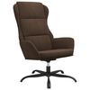 vidaXL Chaise de relaxation avec repose-pied Marron Tissu microfibre