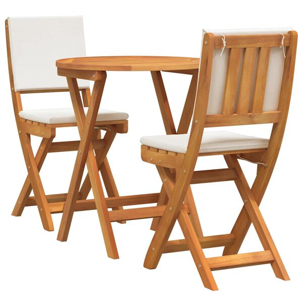 vidaXL Ensemble bistrot 3 pcs Huile Naturelle Bois d'Acacia Massif