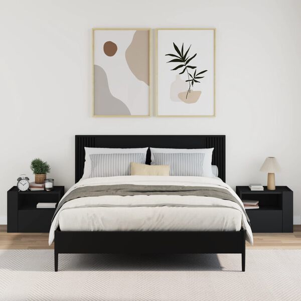vidaXL Tables de chevet murales 2 pcs noir 45x30x35 cm