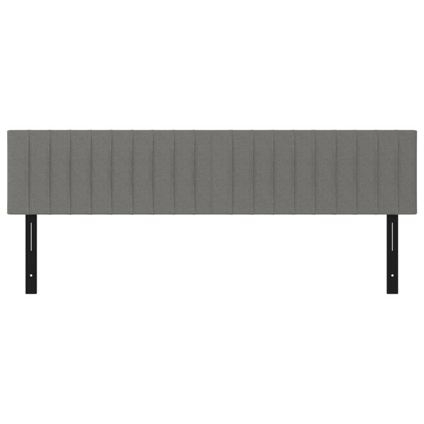 vidaXL T&ecirc;tes de lit 2 pcs gris fonc&eacute; 80x5x78/88 cm tissu
