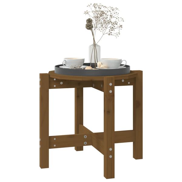vidaXL Table basse Marron miel &Oslash; 52,5x45 cm Bois massif de pin