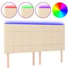 vidaXL T&ecirc;te de lit &agrave; LED Cr&egrave;me 180x5x118/128 cm Tissu