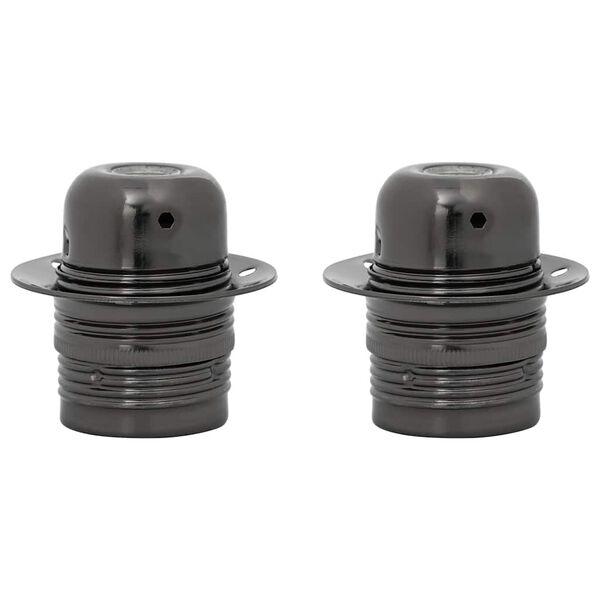 vidaXL Douilles de lampe 2 pcs noir brillant E27