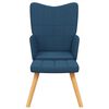 vidaXL Chaise de relaxation avec tabouret Bleu Tissu