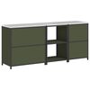 vidaXL Ensemble de rangement cuisine avec &eacute;tag&egrave;re 3 pcs Vert olive