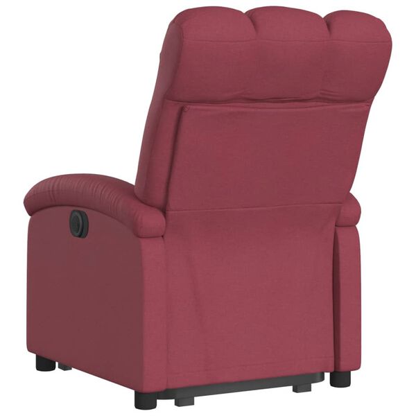 vidaXL Fauteuil inclinable &eacute;lectrique rouge bordeaux tissu