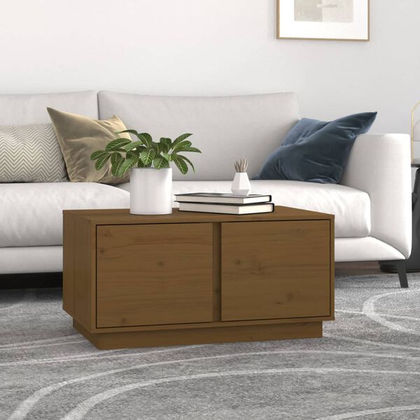 vidaXL Table basse Marron miel 80x50x40 cm Bois massif de pin