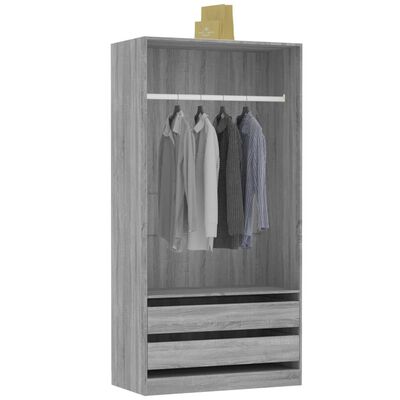 vidaXL Garde-robe Sonoma gris 100x50x200 cm Bois d'ingénierie