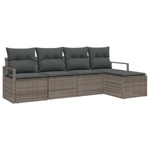 vidaXL Ensemble de Canap&eacute;s avec coussin 5 pcs Gris polyrotin