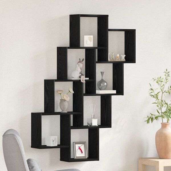 vidaXL Étagère Murale Chêne noir 90 x 15 x 119,5 cm Bois d'ingénierie