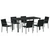 vidaXL Ensemble de salle &agrave; manger pour jardin 7 pc Noir et gris