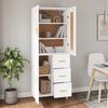 vidaXL Buffet haut Blanc Bois d'ing&eacute;nierie