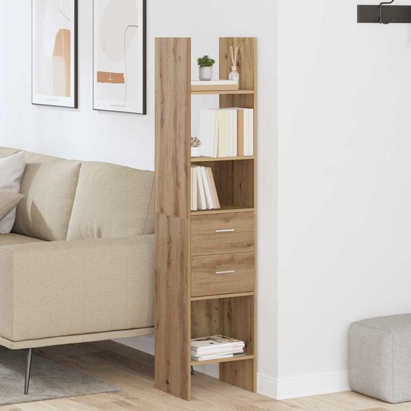 vidaXL Biblioth&egrave;que ch&ecirc;ne artisanal 40 x 35 x 180 cm Bois d'ing&eacute;nierie