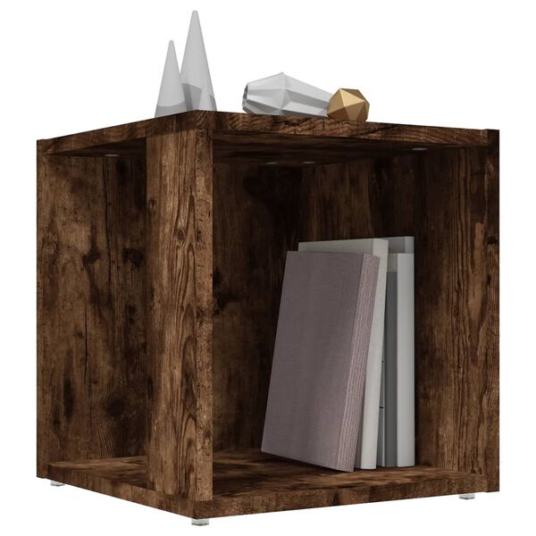 vidaXL Table d'appoint Ch&ecirc;ne fum&eacute; 33x33x34,5 cm Bois d'ing&eacute;nierie