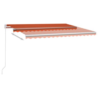 vidaXL Auvent manuel rétractable avec LED 450x350 cm Orange et marron