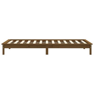 vidaXL Cadre de lit Marron miel 75x190 cm Bois pin massif Petit simple