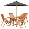 vidaXL Ensemble de salle &agrave; manger d'ext&eacute;rieur avec parasol 6 pc