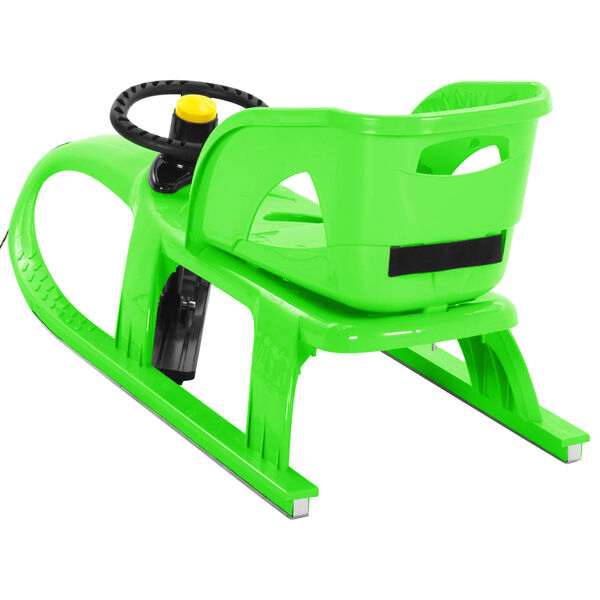 vidaXL Traîneau avec siège et volant Vert 102,5x40x23 cm Polypropylène