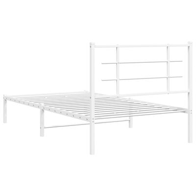 vidaXL Cadre de lit métal sans matelas et tête de lit blanc 100x190 cm