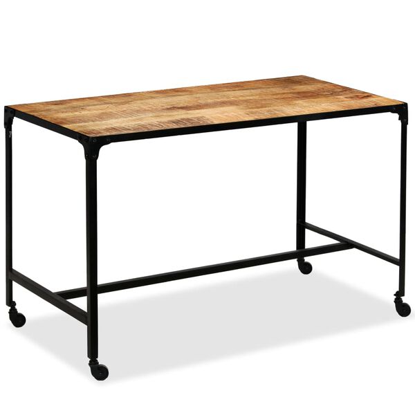 vidaXL Table &agrave; manger Bois de manguier et acier 120x60x76 cm
