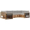 vidaXL Ensemble de canap&eacute;s d'ext&eacute;rieur 6 pc Naturel et gris clair