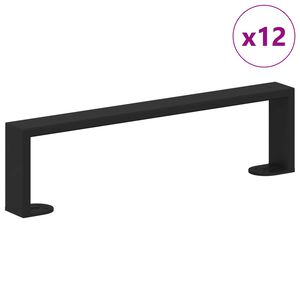 vidaXL Pieds de meuble 12 pcs Noir 37,6 x 4 x 10 mm Fer