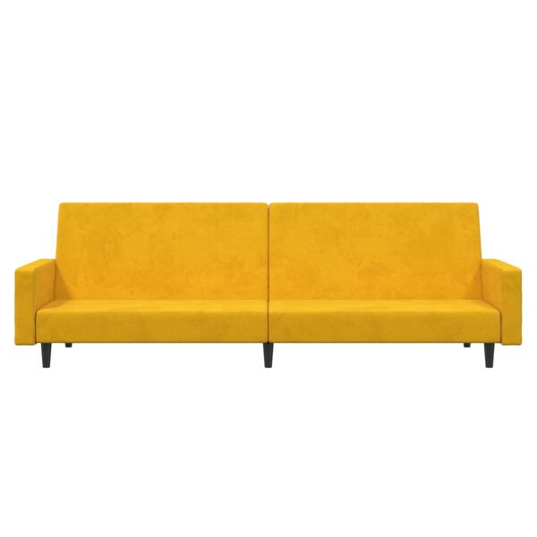 vidaXL Canap&eacute;-lit &agrave; 2 places Jaune Velours