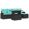 vidaXL Ensemble de canap&eacute; de jardin 6 pcs Noir polyrotin