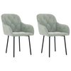 vidaXL Chaises &agrave; manger lot de 2 Gris clair Velours