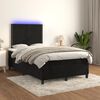 vidaXL Sommier &agrave; lattes de lit matelas et LED Noir 120x200 cm Velours