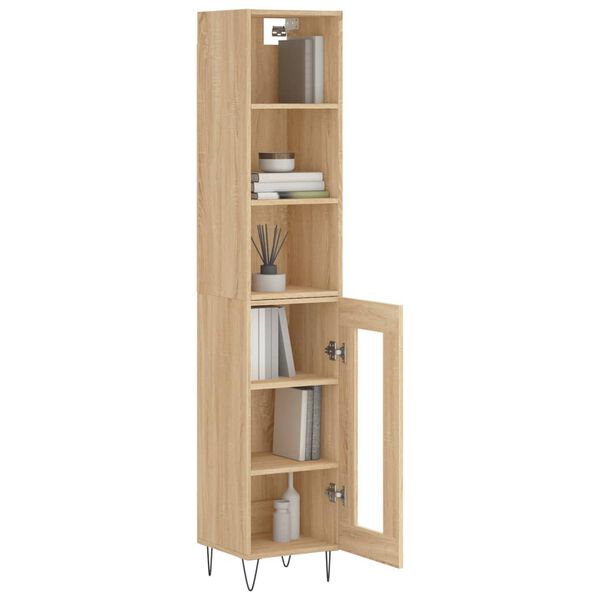 vidaXL Buffet haut Ch&ecirc;ne sonoma 34,5x34x180 cm Bois d'ing&eacute;nierie