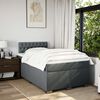 vidaXL Sommier &agrave; lattes de lit avec matelas gris fonc&eacute; 120x190cm tissu
