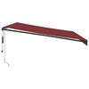 vidaXL Auvent r&eacute;tractable automatique avec LED bordeaux 450x350 cm