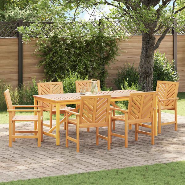 vidaXL Ensemble de salle à manger pour jardin 7 pcs Marron