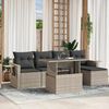 vidaXL Salon de jardin 6 pcs avec coussins gris clair r&eacute;sine tress&eacute;e