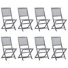 vidaXL Ensemble &agrave; manger de jardin 9 pcs Bois d'acacia massif Gris