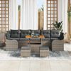 vidaXL Ensemble de canap&eacute; de jardin avec coussin 10 pcs Gris