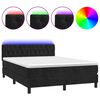 vidaXL Sommier &agrave; lattes de lit avec matelas et LED Noir 140x190 cm