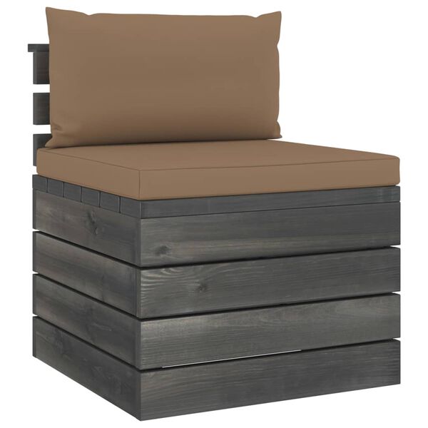 vidaXL Salon palette de jardin 2 pcs avec coussins Bois de pin massif