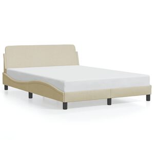 vidaXL Cadre de lit Dover cr&egrave;me 120x200 cm tissu