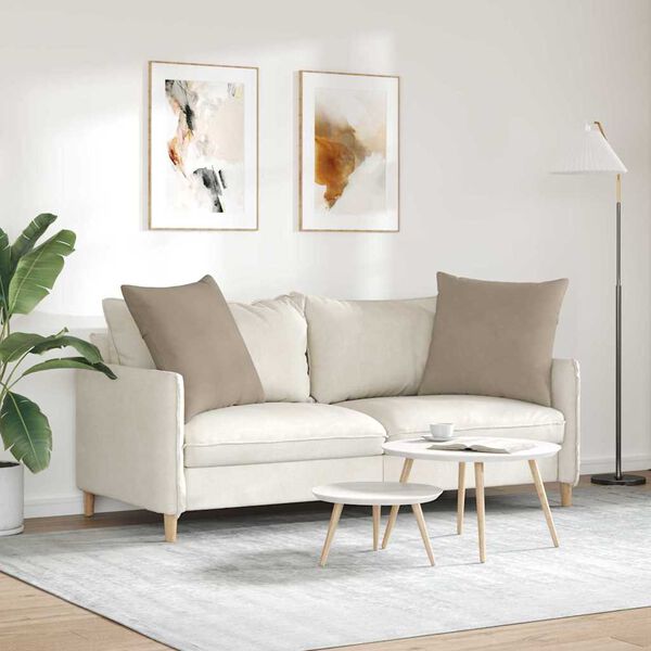 vidaXL Coussins de canap&eacute; 2 pcs Taupe 80 x 80 cm tissu