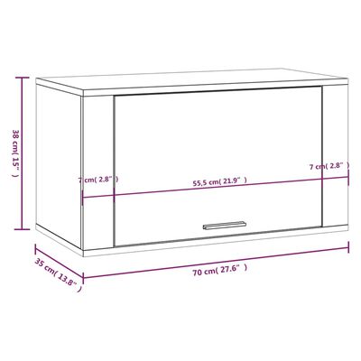 vidaXL Armoire à chaussures murale Sonoma gris 70x35x38 cm Bois de Pin