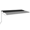 vidaXL Auvent manuel r&eacute;tractable avec LED 600x350 cm Anthracite