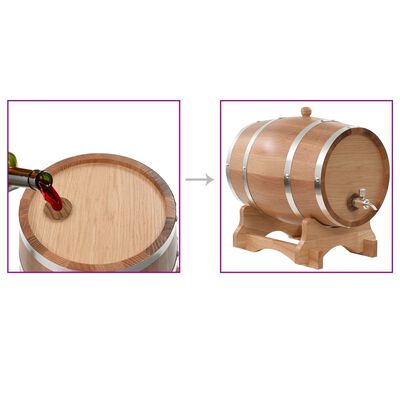 vidaXL Tonneau à vin avec robinet Chêne massif 12 L
