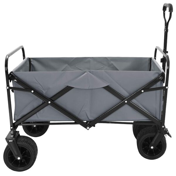 vidaXL Chariot &agrave; Main Pliable Gris 89 x 63 x 96 cm