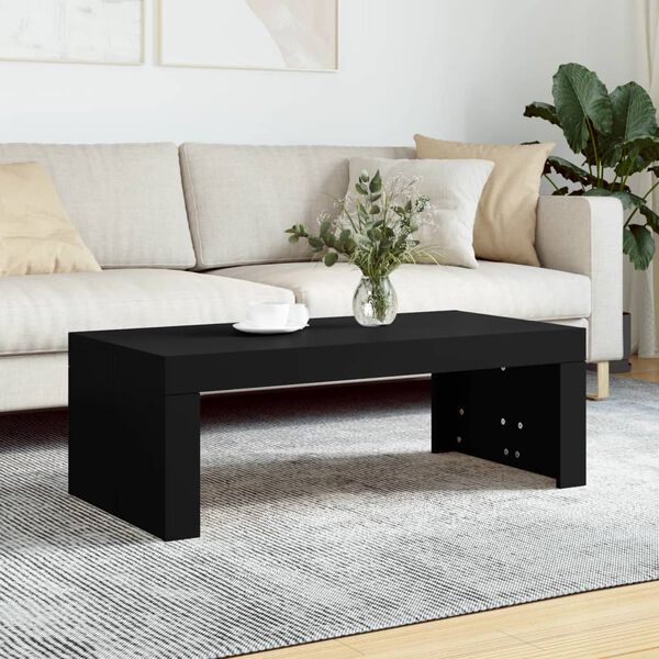 vidaXL Table basse noir 102x50x36 cm bois d'ingénierie