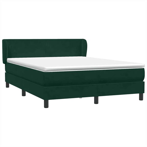 vidaXL Sommier &agrave; lattes de lit et matelas vert fonc&eacute; 160x210cm velours