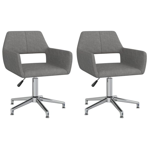 vidaXL Chaises pivotantes &agrave; manger lot de 2 gris clair tissu