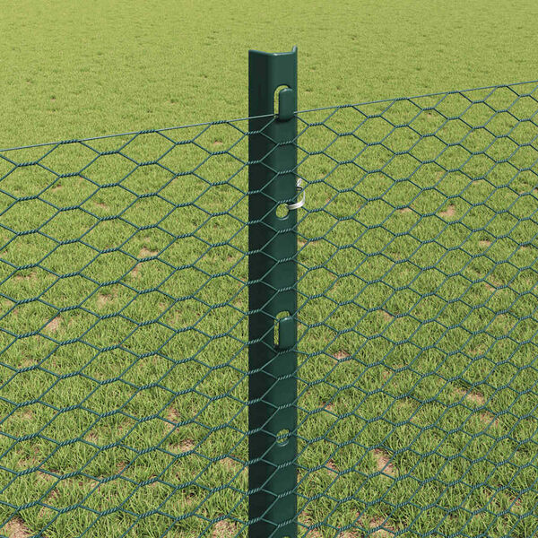 vidaXL Cl&ocirc;ture avec poteau Vert 1,2 x 100 m Acier et PVC